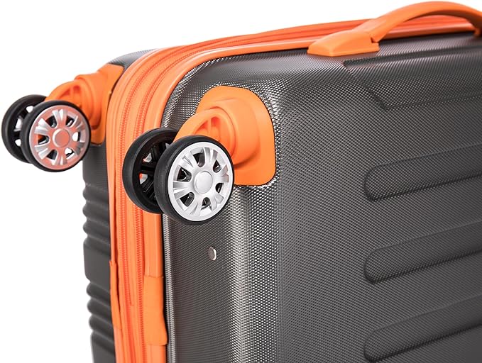 Rockland London Hardside Spinner Wheel Luggage Set, Charcoal, Carry-On 20-Inch and Tote 14-Inch (F1902-CHARCOAL)