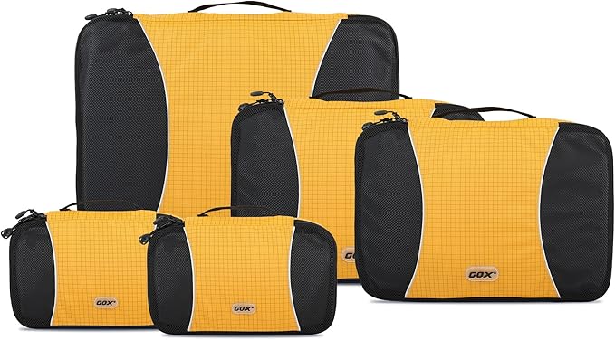 GOX Ultra Light 5 piece Packing Cubes Travel Luggage Organizer 1 Large 2 Medium 2 Small