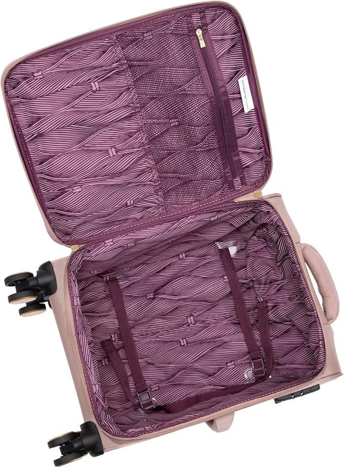 It Luggage Glimmering 22" Softside Carry-On 8 Wheel Expandable Spinner, Mink Gold