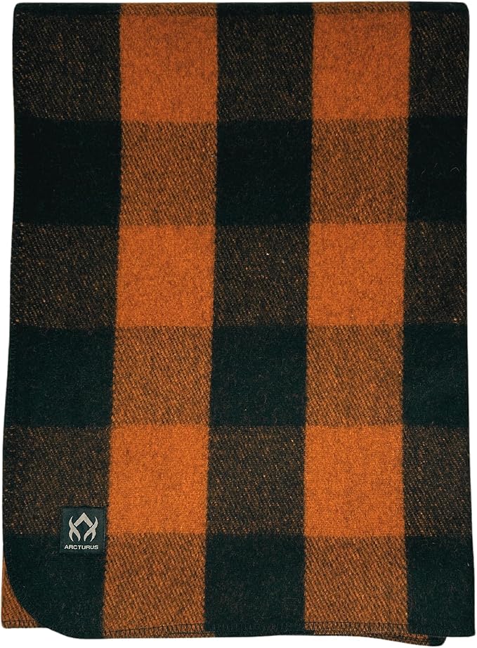 Arcturus Military Wool Blanket - Warm, Thick, Washable - Great for Outdoors, Camping, Stadium Blanket, Picnics, Travel - Car & Bushcraft Survival Kits