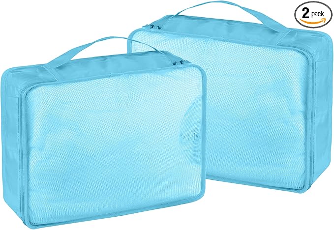 Packing Cubes Set, 2 Pcs Packing Organizers Set for Suitcases (Bright blue)