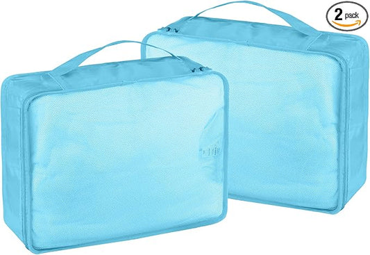 Packing Cubes Set, 2 Pcs Packing Organizers Set for Suitcases (Bright blue)