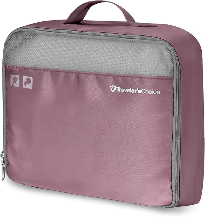 Traveler's Choice Cloverland Packing Cubes, 5-Piece Set, Mauve