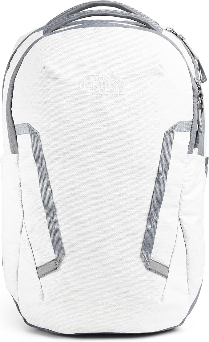 The North Face Women's Vault Everyday Laptop Backpack - Commuter Travel Bag, Water-Repellent, Spacious Main Compartment, TNF White Metallic Mélange/Mid Grey-NPF, One Size