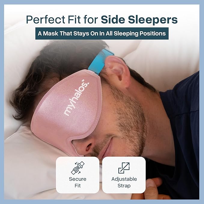 MyHalos® Sleep Mask – 3D Blackout Eye Mask for Women & Men, Side Sleepers, Zero Pressure Memory Foam Eyelash Friendly, Breathable,Award-Winning Sleep Aid for Travel (Peach Orange, 1 Count (Pack of 1))