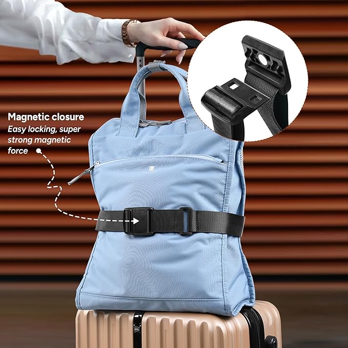 Travel Inspira Magnetic Quick-Release Travel Belt for Luggage Strap - Hands-Free, Lightens Load, Secures Multiple Bags, Adjustable & Lightweight for Effortless Travel