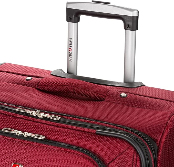 SWISSGEAR Sion Softside Expandable Spinner Luggage Durable Lightweight Travel Suitcase, Burgundy, Checked-Large 29-Inch