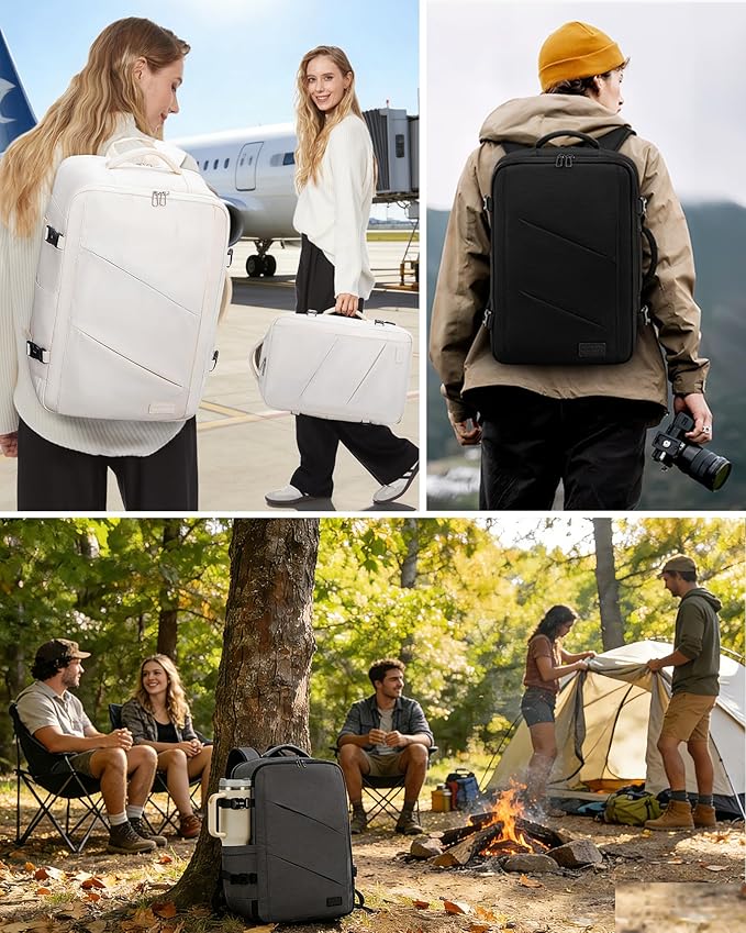 LOVEVOOK Travel Carry on Backpack, Large 40L Personal Item Travel Bag for Men & Women Flight Approved with 3 Packing Cubes, Suitcase Water Resistant Luggage Daypack Business Weekender Bag