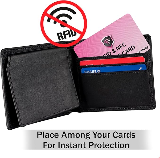 SaiTech IT 2 PK RFID Blocking Cards Protect Your Entire Wallet, Purse, and Cards from NFC Contactless Theft Wallet for Men & Women - Pink