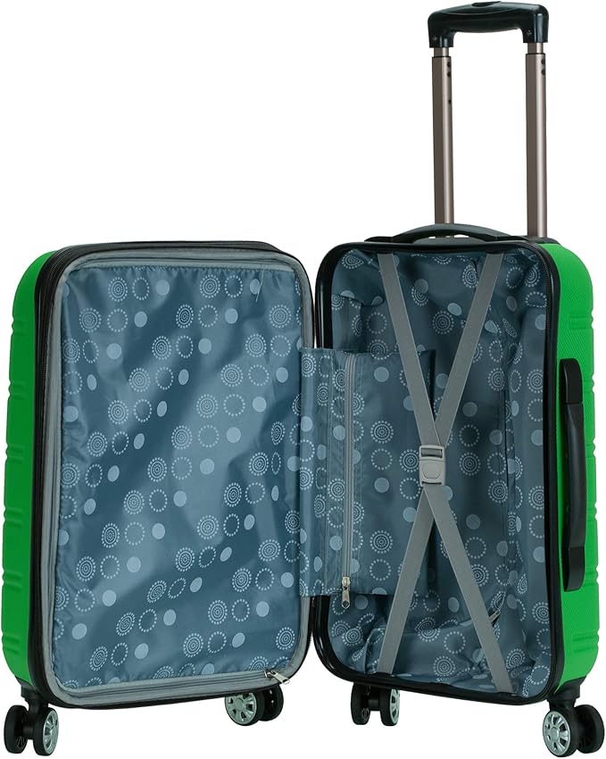 Rockland Melbourne Hardside Expandable Spinner Wheel Luggage, Green, Carry-On 20-Inch