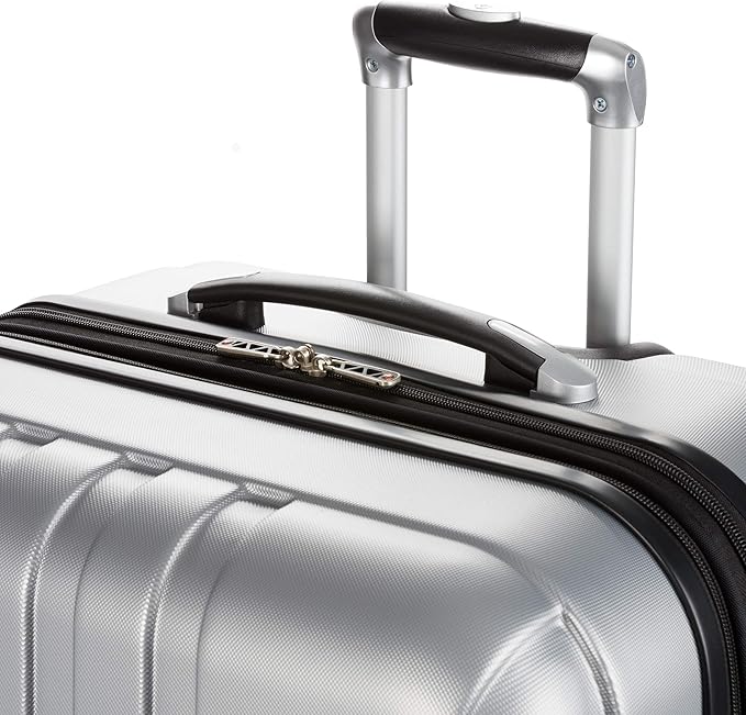SwissGear 7585 Hardside Expandable Luggage with Spinner Wheels, Silver, 3-Piece Set (19/23/27)