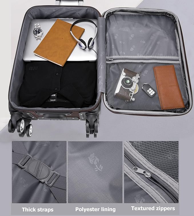 feilario 20in 2 Piece Softside Business Luggage Sets Waterproof Carry On Luggage Suitcase with Double Spinner Wheels