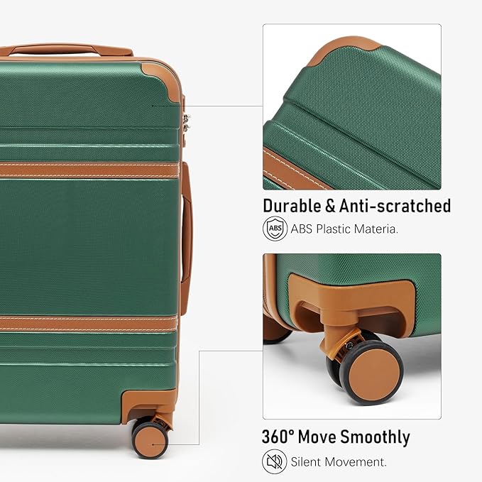 LONG VACATION Luggage Set 6 Piece Suitcase with Spinner Wheels, ABS+PC Hardshell Luggage with TSA Lock & YKK Zipper
