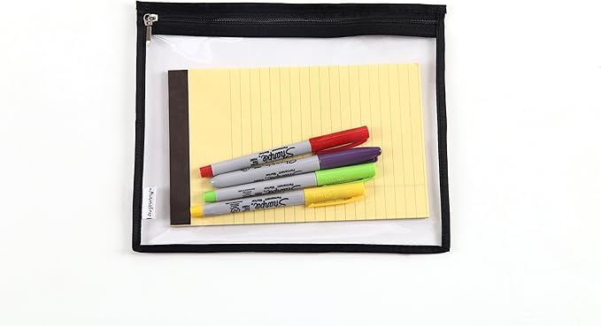 Multi-purpose Water Resisitant Clear PVC Organizer Bag Pouch with Zipper Closure 6-pack