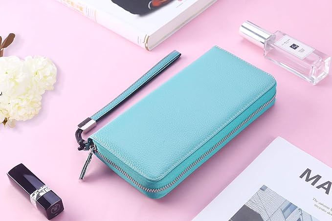 Lavemi Small Compact Women Wallet RFID Blocking Genuine Leather Bifold Purse with ID Windows