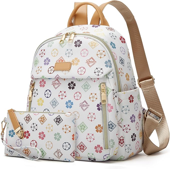 Makes Mini Backpack for Women, Stylish Daypack Purse Handbag Small Casual Daily Travel Bag, Lady Girls Gifts for Work School, 2pcs Sets