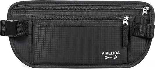 RFID Blocking Passport Holder - Money Belt & Travel Wallet, Travel Belt Bag Fanny Pack for Women Men