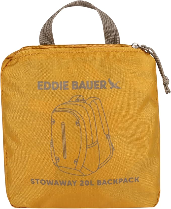 Eddie Bauer Stowaway Packable Backpack | Travel | Outdoor | Lightweight | Foldable | Durable | Ripstop Polyester | 20L - Field Gold