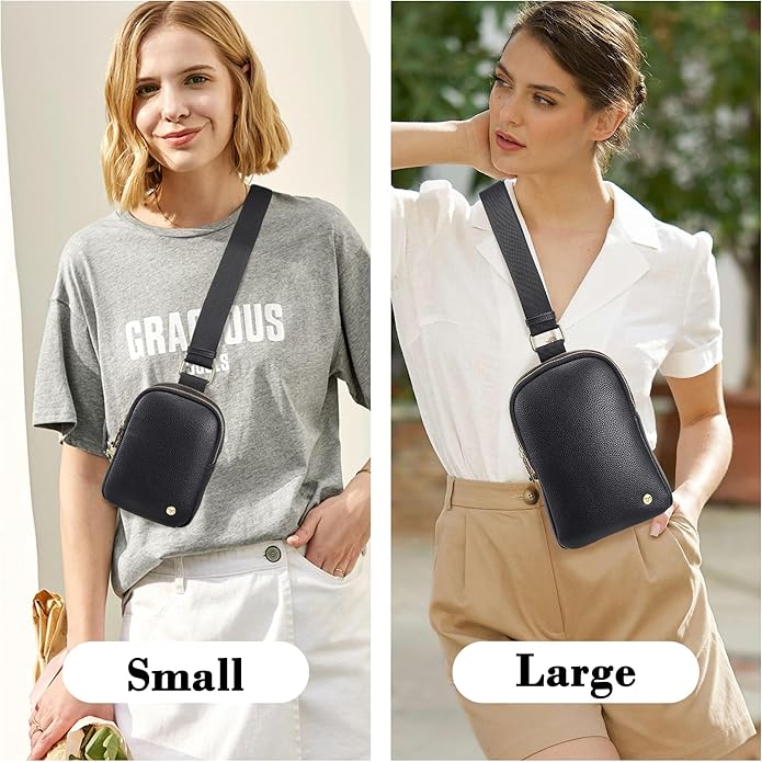 INICAT Anti Theft Crossbody Bag for Women, Small RFID Blocking Sling Purse with Zipper Lock for Travel, Vegan Leather