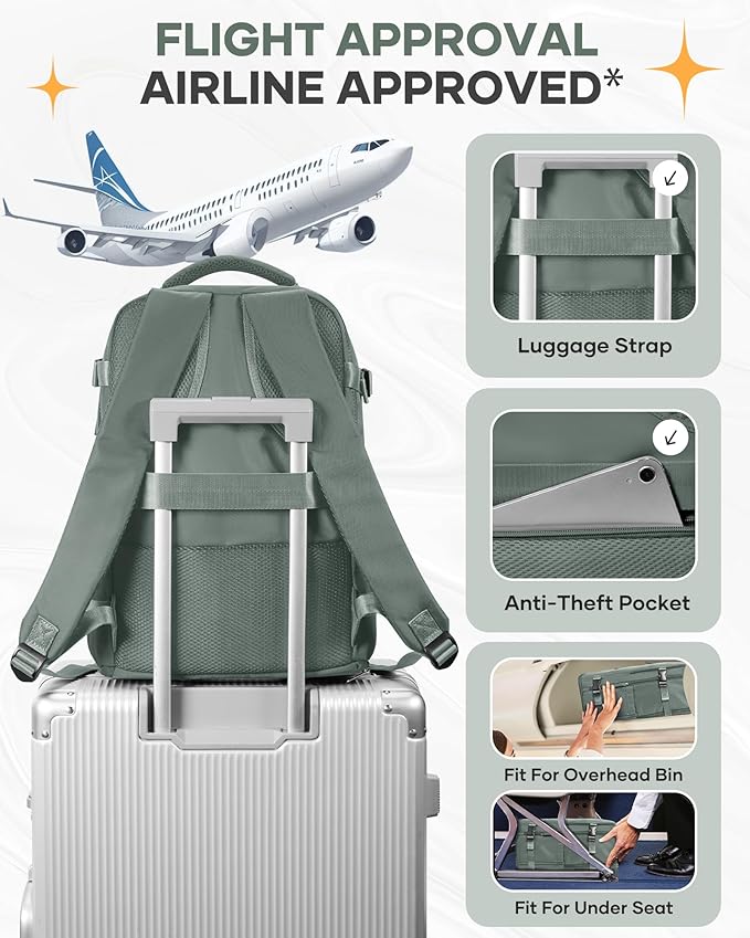 Travel Backpack for Women Airline Approved Carry on Backpack for Airplanes Mochila De Viaje Spirit Airlines Personal Item Bag 18x14x8 Personal Item Travel Bag Backpack for Traveling on Airplane