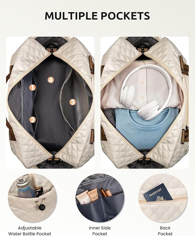 Gifts for Girls-Initial Duffle Bag with Shoe Compartment, Personalized Weekender Bag, Monogram Overnight Letter Travel Bag with Makeup Pouch, Tween Girls Trendy Stuff Gift (Letter B)