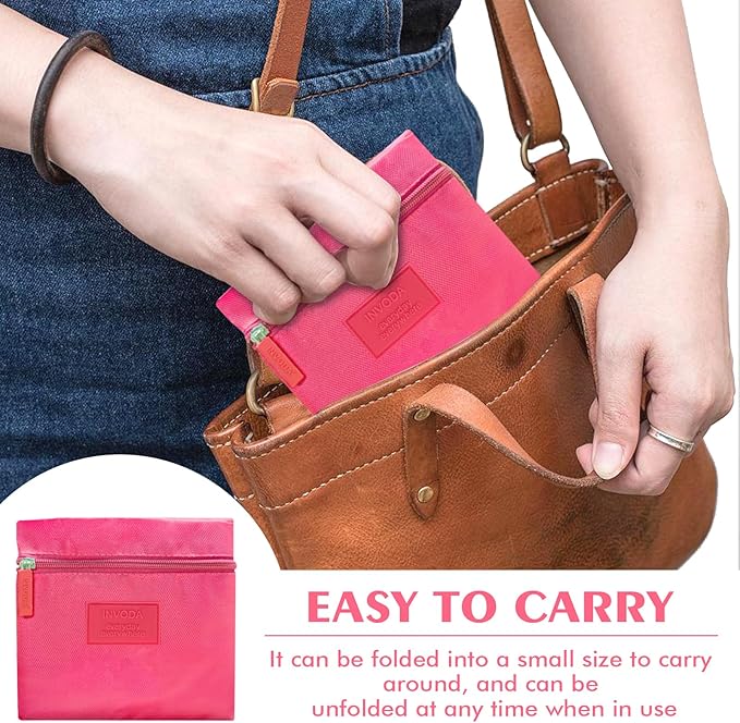 INVODA Travel Bag for Women Foldable Carry on Duffel Bag Waterproof Tote Weekender Luggage Bag (Red)