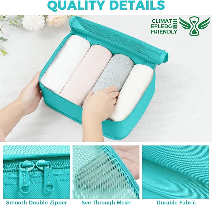 BAGAIL 9 Set Packing Cubes with Packing List Luggage Packing Organizers for Travel Accessories
