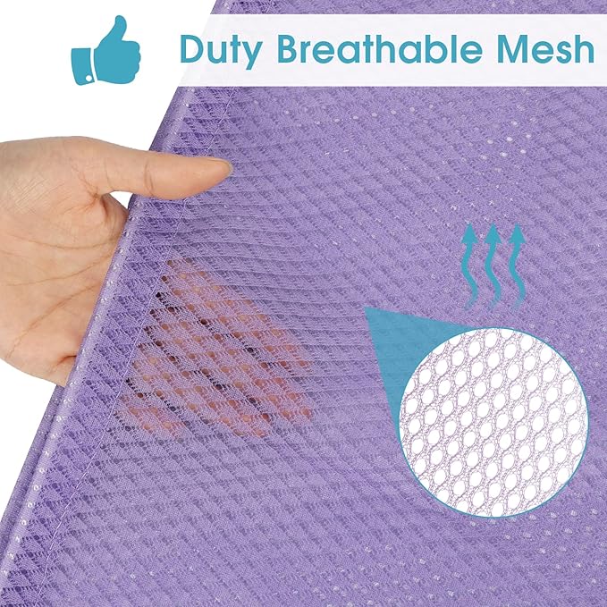 2 Pack Mesh Laundry Bags, 23 x 34 Inches Heavy Duty Mesh Laundry Bag, Large Laundry Drawstring Bag for College, Dorm, Travel, Family and Apartment Dwellers, Purple