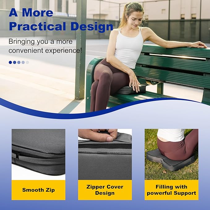 FASTMOMENT 2 Pcs Stadium Seat Cushions Water-Repellent Bleacher Seat Cushions Indoor & Outdoor Seat Cushion for Bleachers Portable Stadium Cushion for Sports Events, Office Chairs, Beaches