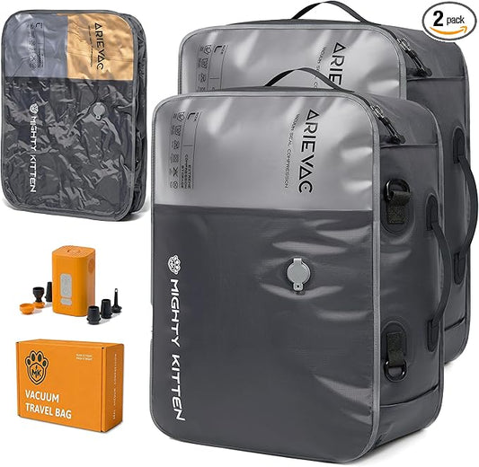 Vacuum Storage Bag Kit with Pump, 41L Compression Bag for Home Organization & Long Trips, Vacuum Seal Storage for Luggage & Seasonal Storage (2-Pack)