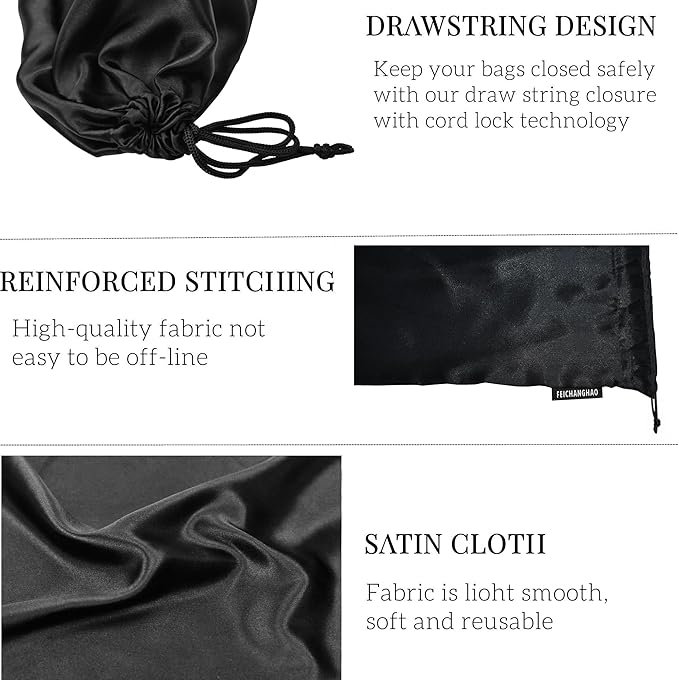 Shoe Dust Bags - 6 Pack Shoe Bags for Travel Satin Fabric Shoe Bag with Drawstring for Men Women Travel Protecting Storing Shoes