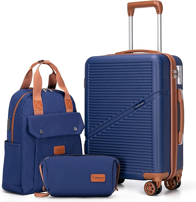 Carry On Luggage 22x14x9 Airline Approved, 20 Inch Carry on Suitcases with Wheels, ABS Lightweight Carry-on Luggage, Travel Suitcase Set with Wheels and TSA Lock
