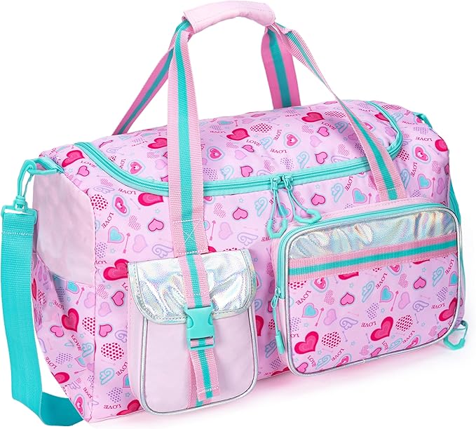 Kids Duffle Bag Girls Women Travel Bag Gifts Overnight Bags for Girls Women Kids Gym Dance Bags with Shoes Compartment