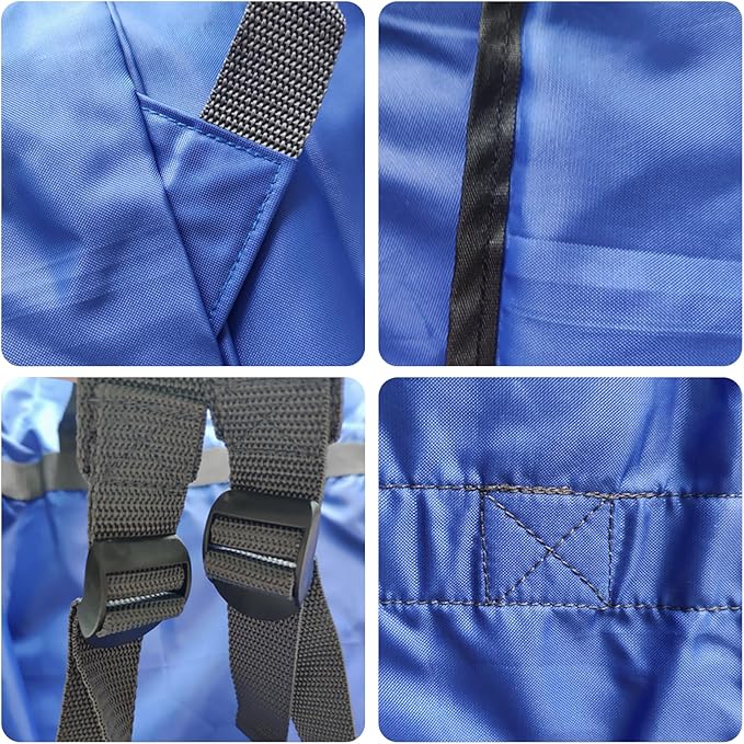 2 Pack Laundry Bag Backpack, 27” x 34”Sturdy Laundry Bag with Shoulder Straps Drawstring Closure Heavy Duty Foldable Laundry Backpack for College, Travel, Laundromat, Apartment (Blue)