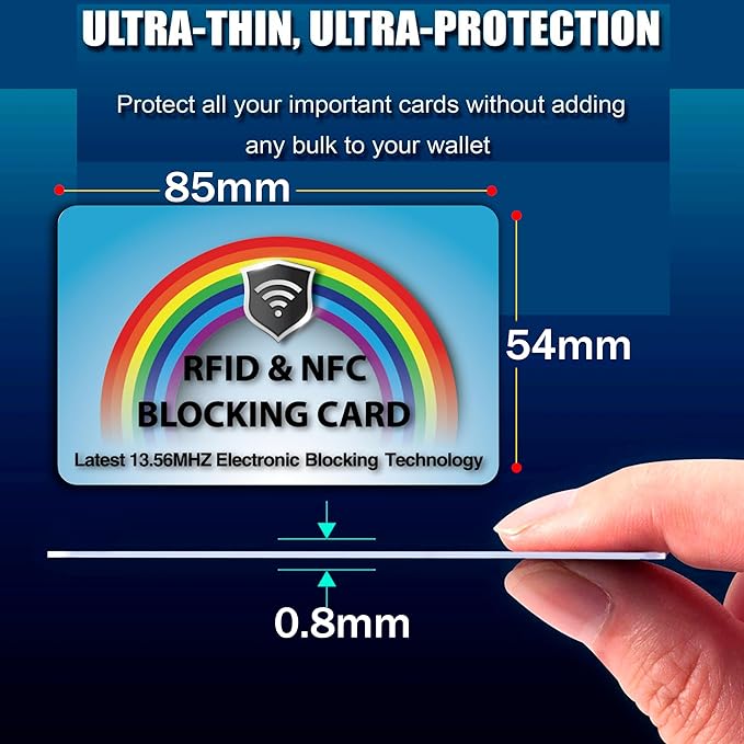 SaiTech IT 2 PK RFID Blocking Cards Protect Your Entire Wallet, Purse, and Cards from NFC Contactless Theft Wallet for Men & Women (Rainbow)