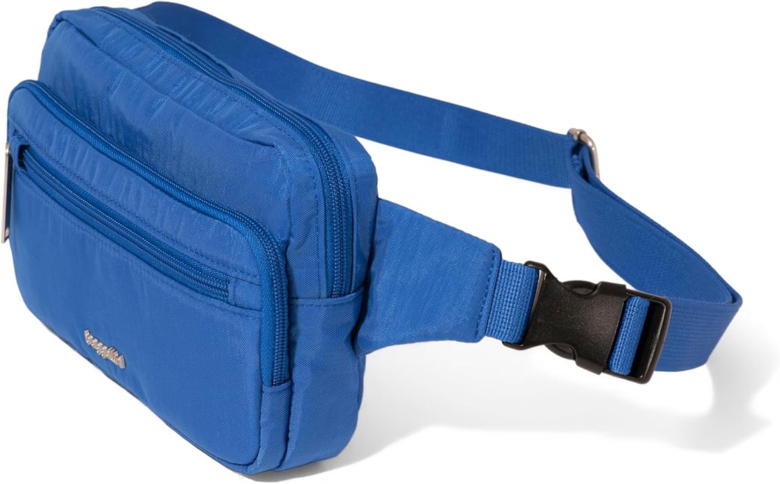 Baggallini Securtex Anti-theft Belt Bag 8.8"x5.5" Crossbody Fanny Pack for Women RFID Wallet Locking Zipper Travel Purse