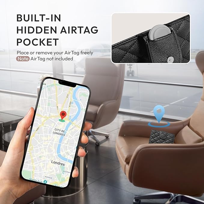 Passport Holder for Travel RFID Passport Holder with Airtag Compact Leather Passport Cover Case with Card Holders SIM Slots Passport Wallet for Women Men Airport Essentials Gift