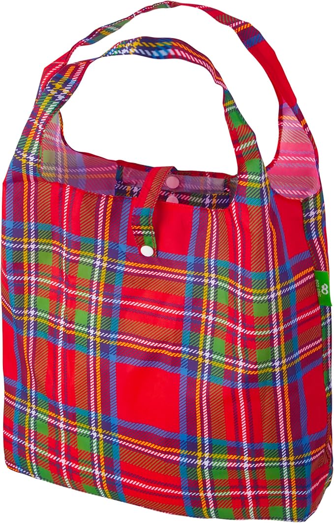 ECO CHIC Foldable Reusable Grocery Bags - Lightweight, Recycled & Reusable Shopping Bag - Waterproof Packable Tote