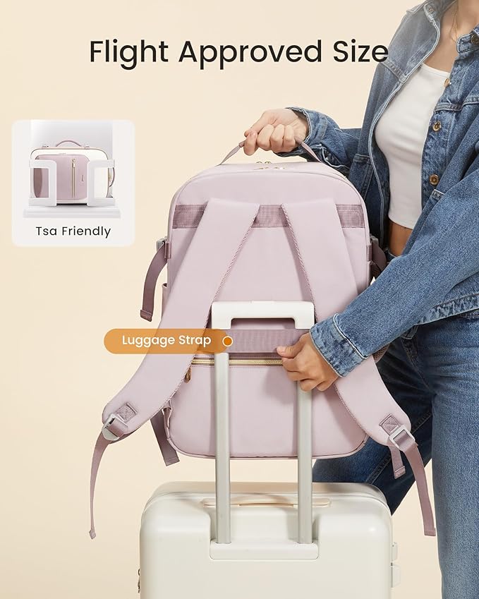 LOVEVOOK 50L Large Travel Backpack for Women, Carry on Backpack Airline Approved, Waterproof Travel Essentials fits 18" Laptop, TSA Personal Item Travels Bag Sports Backpack with 3 Packing Cubes