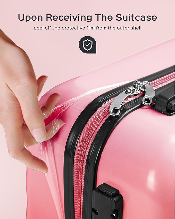 Suitour Carry on Suitcase Airline Approved, Hardside Lightweight Rolling Luggage for Women (20" Carry-on)