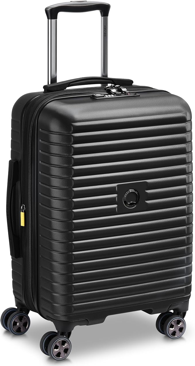 DELSEY PARIS Cruise 3.0 Hardside Expandable Luggage with Spinner Wheels, Black, Carry on 20 Inch