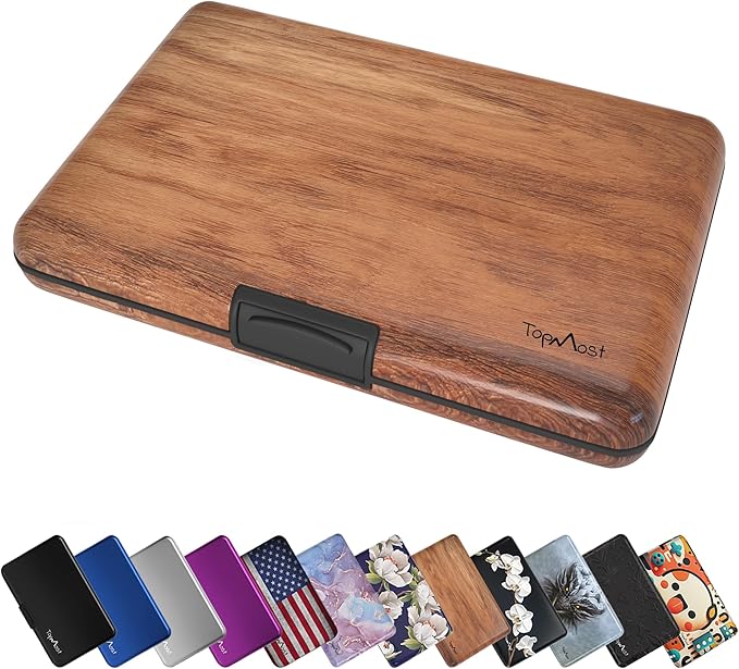 TopMost Aluminum Wallet, Card Case Wallet, Metal RFID Credit Card Holder for Men & Women, 6 Cotton Slots for 10-12 Cards And Bills, Rfd Protective