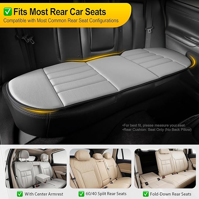kingphenix 5-Piece Memory Foam Car Seat Cushion Set with Full Back Support Pillow, Comfort for Long Drives & Road Trips, Universal Automotive Comfort for Most Car, Van, Truck, SUV, Gray