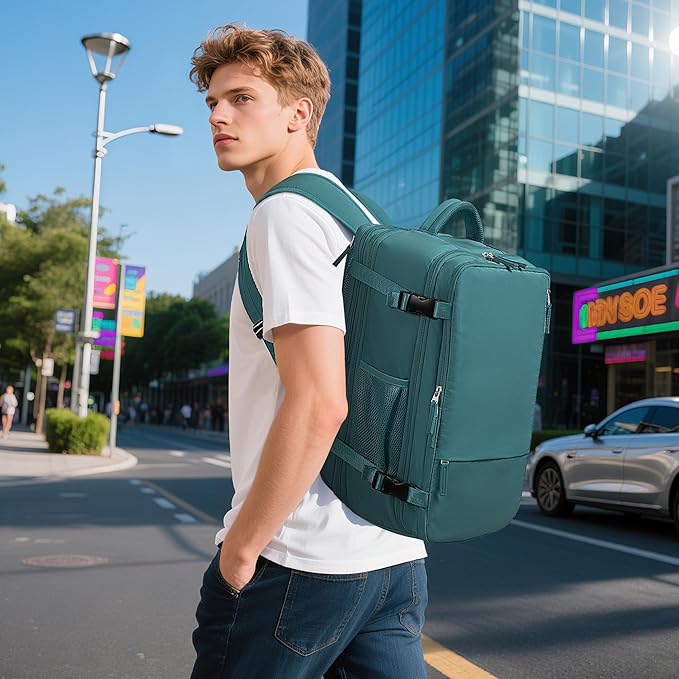 Travel Backpack for Men, 40L Carry On Backpack, 17 Inch Laptop Backpack, Waterproof Backpack, College Bookbag, Person Item Flight Approved Trave Bag for Women