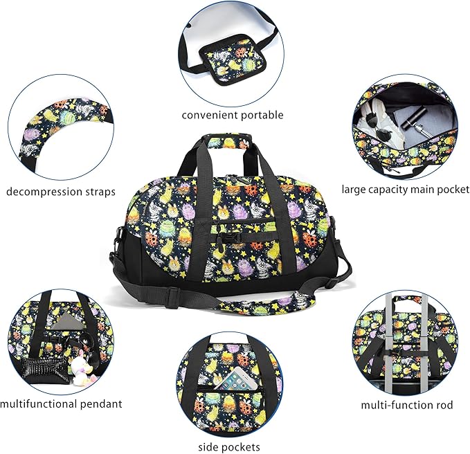 Stumdo Kids Overnighter Duffel Bags for kids, Carry-On Size & Ideal for School Practice or Overnight Travel Weekender Tote for Travel Gym Sport bag for Boys & Girls (11gshou)