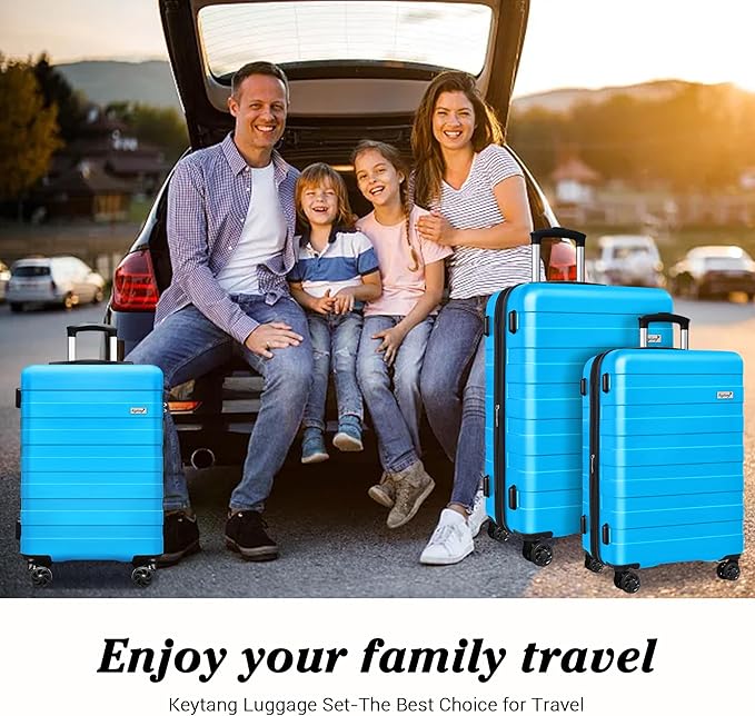 Zebra Luggage Sets 3 Piece, 20" Carry On Luggage with Spinner Wheels, Hardside Business Travel Suitcase Set with TSA Lock, Lightweight Suitcase,20/24/28 inch,Blue