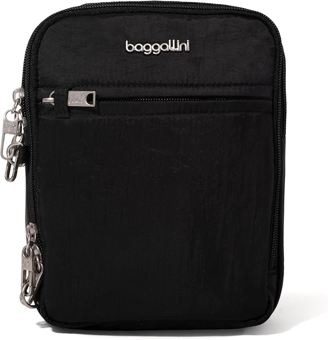 Baggallini Securtex® Anti-theft Mini Everything Crossbody Bag, 6.3"x8.25" Rfid, Locking Zippers & Cut-resistant Strap