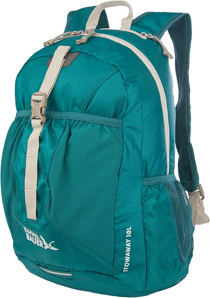Eddie Bauer Stowaway Packable Backpack | Travel | Outdoor | Lightweight | Foldable | Durable | Ripstop Polyester | 30L - Deep Sea