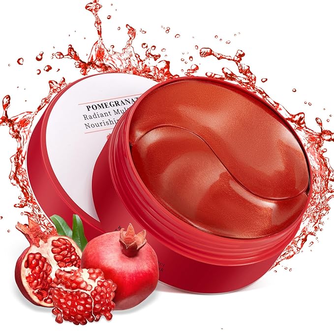 LAVONE Eye Mask - 30 Pairs Red Pomegranate Under Eye Patches Skin Care Products - Eye Masks Skincare for Dark Circles and Puffiness, Reduce Wrinkles, Eye Bags and Fine Lines, for Women and Man - Red