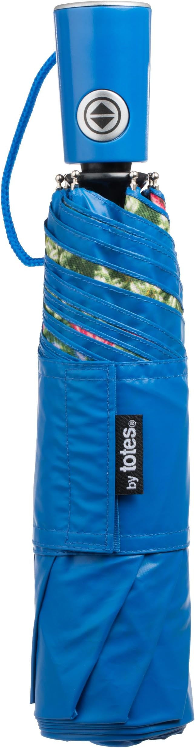 Totes Auto Open/Close Compact Umbrella with Printed Under Canopy
